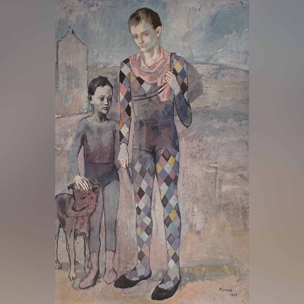 SALTIMBANQUES WITH A DOG 1905 Original Vintage Fine Art Print Pablo Picasso Deco